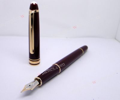 Montblanc Meisterstuck Bordeaux Red Resin & Gold Fountain Pen